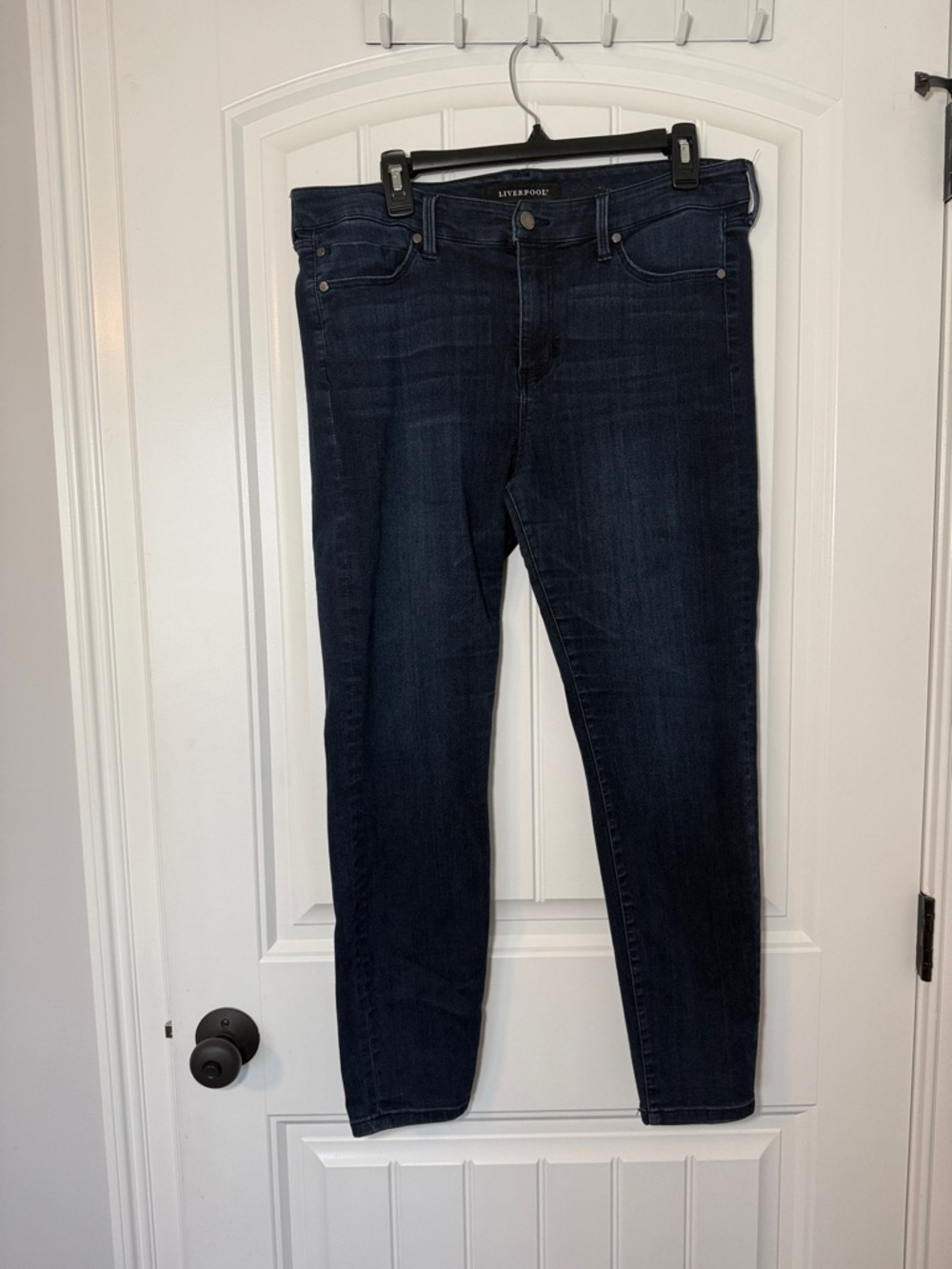 Liverpool Women’s Dark Wash Stretch Jeans Size 12 Blue Denim Straight Skinny